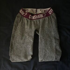 Gymshark Heather Gray Joggers with Maroon Waistband